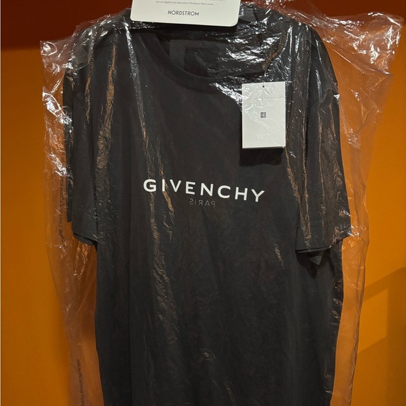 GIVENCHY SLIM FIT REVERSE PRINT T-SHIRT - CHARCOAL